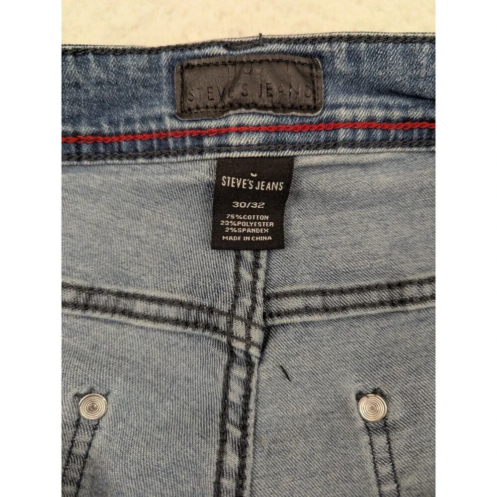 Steve's Jeans Women's Jeans Low Rise 28x25 Blue Stretch Denim Raw Hem Frayed - Picture 9 of 13